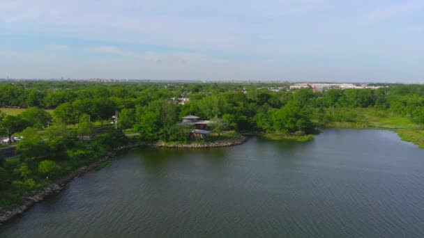 Вид Воздуха Морской Парк Марин Парк Район Нью Йоркском Районе — стоковое видео