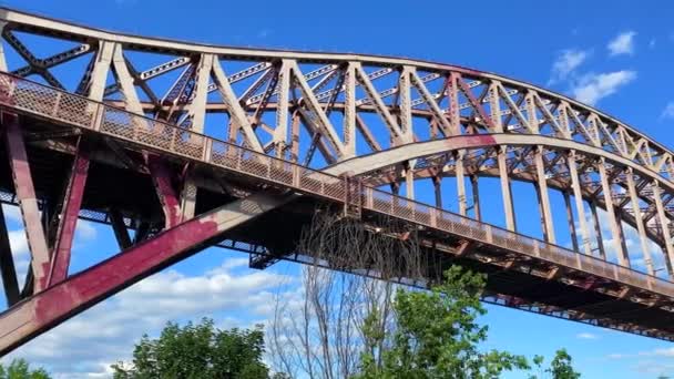 Video Shows View Hell Gate Bridge Bronx Hell Gate Bridge — Stok video