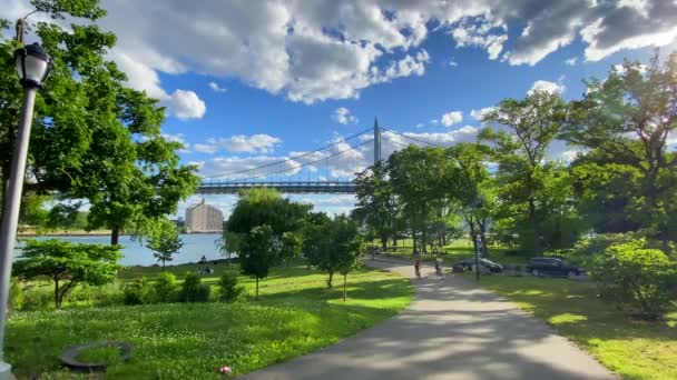Video Shows Views Robert Kennedy Rfk Bridge Astoria Park Queens — ストック動画