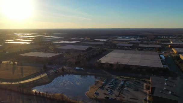 Video Shows Views Aerial Views Large Commercial Warehouse — Wideo stockowe