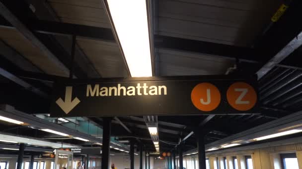 Video Shows Subway Station Stop New York City — Stock videók