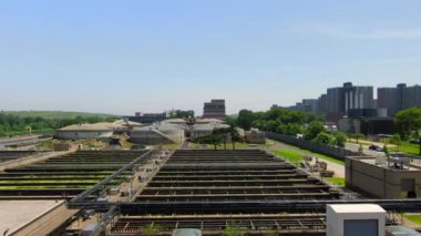 This is an aerial view of the 26th Ward Wastewater Plant in Brooklyn.  