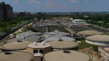 This is an aerial view of the 26th Ward Wastewater Plant in Brooklyn.  