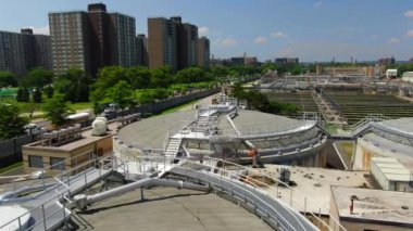 This is an aerial view of the 26th Ward Wastewater Plant in Brooklyn.  