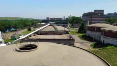 This is an aerial view of the 26th Ward Wastewater Plant in Brooklyn.  