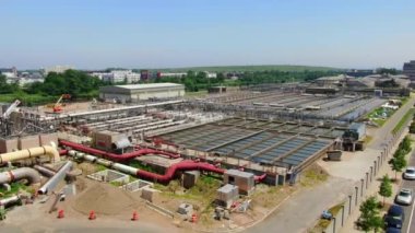 This is an aerial view of the 26th Ward Wastewater Plant in Brooklyn.  