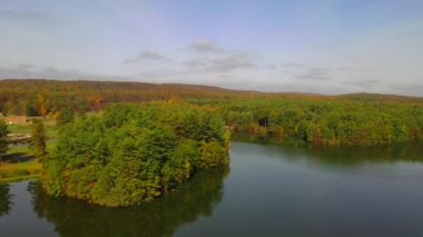 This video shows gorgeous aerial views of the Autumn landscape.