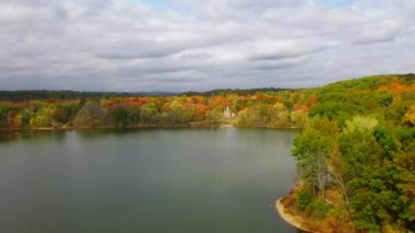 This video shows gorgeous aerial views of the Autumn landscape.