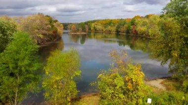This video shows gorgeous aerial views of the Autumn landscape.