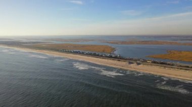 This is an aerial shot of a beach in Long Island, NY.  