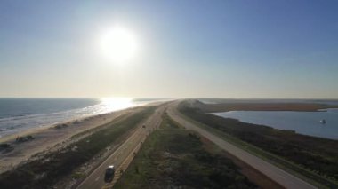 This is an aerial shot of a beach in Long Island, NY.  