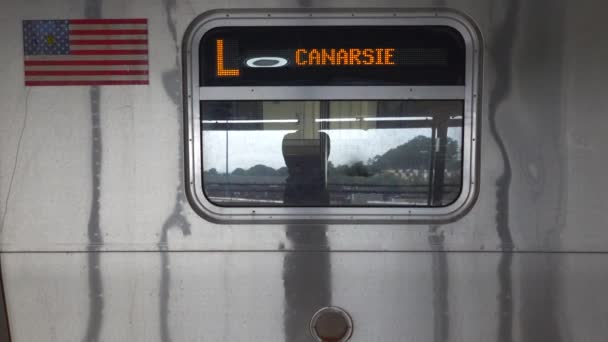 Video Shows Subway Train Different Stops Heading Manhattan Covid Summer — Video Stock