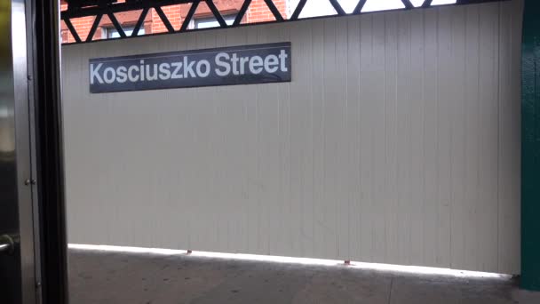 Відео Показує Зупинку Станції Метро Нью Йорку — стокове відео