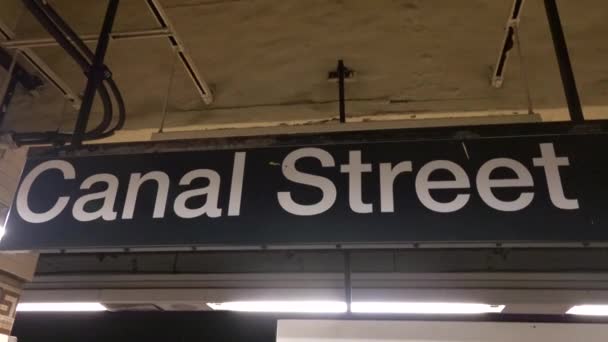 Відео Показує Зупинку Станції Метро Нью Йорку — стокове відео