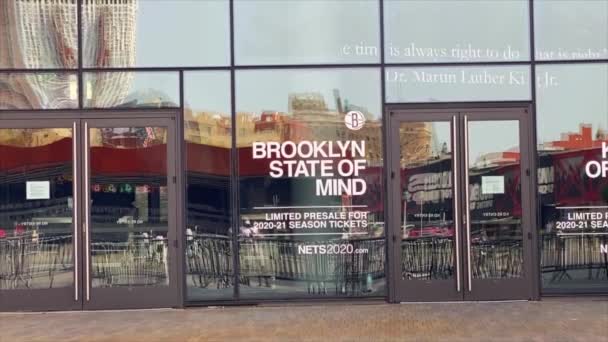 Deze Video Toont Uitzicht Het Nieuwe Barclays Center Het Centrum — Stockvideo