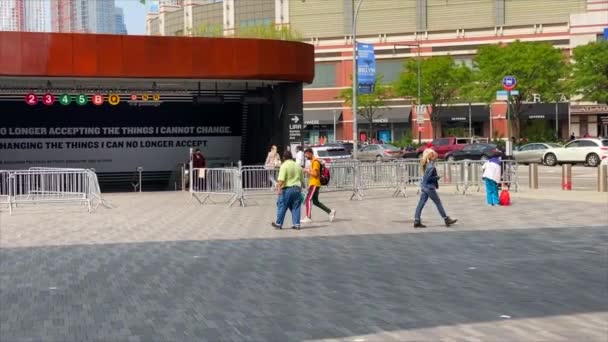 Video Shows Views New Barclays Center Downtown Brooklyn Barclays Center — Video Stock