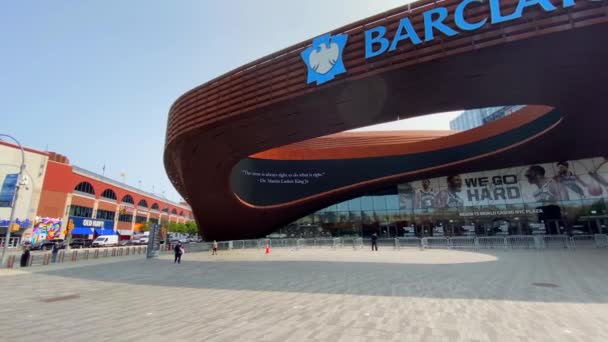 Video Shows Views New Barclays Center Downtown Brooklyn Barclays Center — Vídeos de Stock