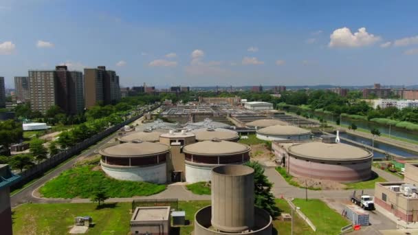 Aerial View 26Th Ward Wastewater Plant Brooklyn — Stok video