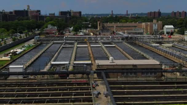 Aerial View 26Th Ward Wastewater Plant Brooklyn — Stok video