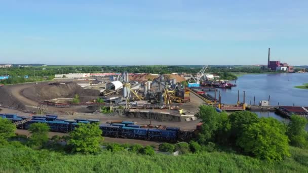 Questo Video Mostra Sito Industriale Ghiaia Asfaltata Staten Island — Video Stock
