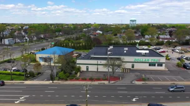 Aerial View Dollar Store — Vídeo de Stock