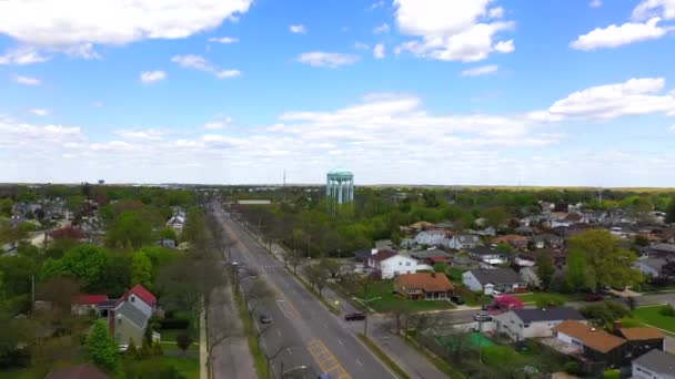 Aerial View Water Tower Levittown Water Tower Elevated Structure Supporting — Wideo stockowe