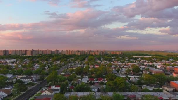 Dit Uitzicht Vanuit Lucht Een Buurt Canarsie East New York — Stockvideo