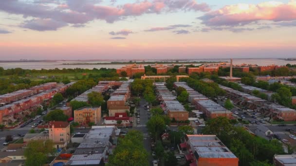 Dit Uitzicht Vanuit Lucht Een Buurt Canarsie East New York — Stockvideo