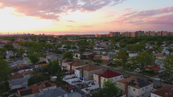 Detta Flygbild Ett Område Canarsie Och East New York Brooklyn — Stockvideo