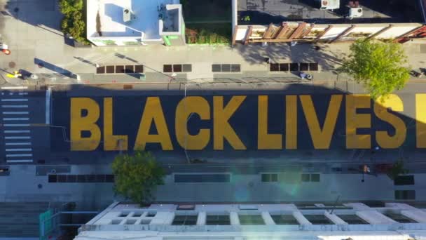 Aerial Video Shows Scenic Bird Eye View Black Lives Matter — Vídeo de Stock