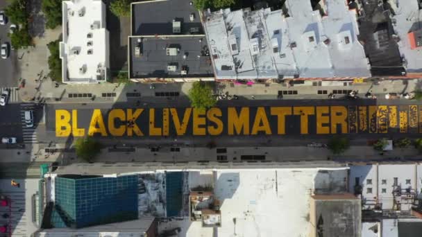 Aerial Video Shows Scenic Bird Eye View Black Lives Matter — Wideo stockowe