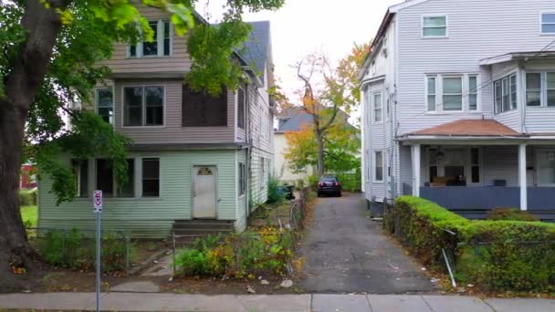 Video Shows Aerial Views Inner City Neighborhood Homes Hartford — Wideo stockowe
