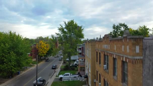 Video Shows Scenic Aerial Views Downtown Hartford — Vídeos de Stock