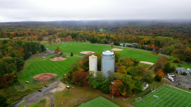 Video Shows Aerial Views New Canaan High School New Canaan — Vídeo de Stock