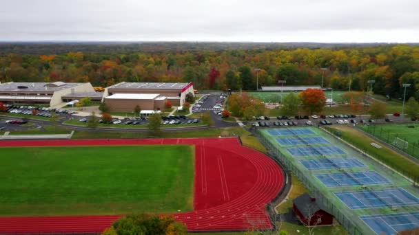 Video Shows Aerial Views New Canaan High School New Canaan — Stockvideo