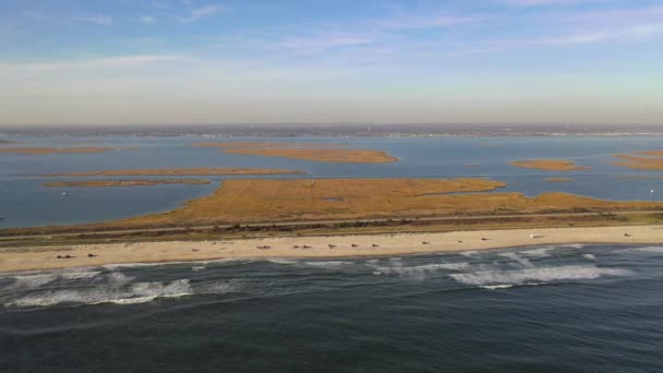 Dit Een Luchtfoto Van Een Strand Long Island — Stockvideo
