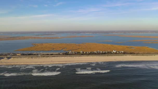 Dit Een Luchtfoto Van Een Strand Long Island — Stockvideo