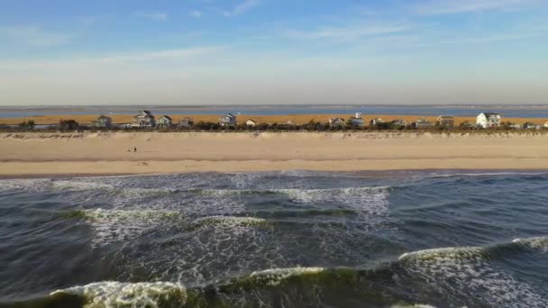 Aerial Shot Beach Long Island — ストック動画