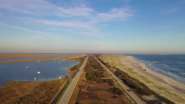 Dit Een Luchtfoto Van Gilgo Beach Long Island — Stockvideo