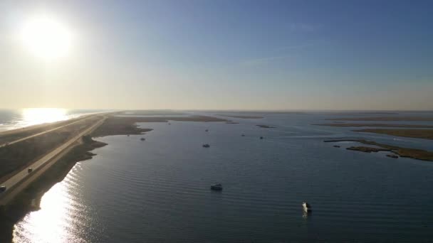 Вид Повітря Затоку Біля Пляжу Гілго Лонг Айленді — стокове відео