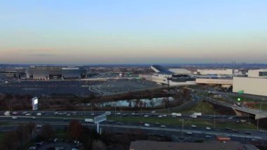 This is an aerial view of the American Dream Mall located in the Meadowlands. American Dream is a retail and entertainment complex in the Meadowlands Sports Complex in East Rutherford, New Jersey, United States, that will have over 450 stores.