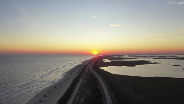 Ten Film Pokazuje Piękne Widoki Lotu Ptaka Plażę Gilgo Long — Wideo stockowe