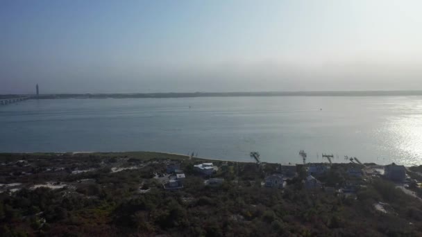 Zdjęcie Lotnicze Mostu Fire Island Nad Oceanem Atlantyckim Long Island — Wideo stockowe