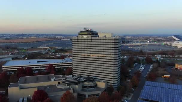 Aerial Shot Hilton Hotel Meadowlands New Jersey Hilton Hotel Located — Vídeo de stock