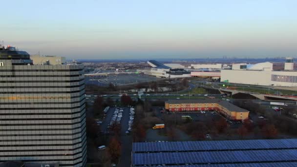 Dit Een Luchtfoto Van Het Hilton Hotel Meadowlands New Jersey — Stockvideo