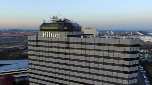 Aerial Shot Hilton Hotel Meadowlands New Jersey Hilton Hotel Located — Wideo stockowe
