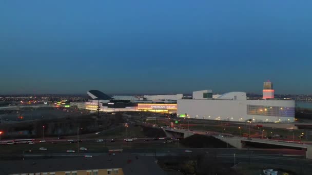 Aerial View American Dream Mall Located Meadowlands American Dream Retail — Stock video