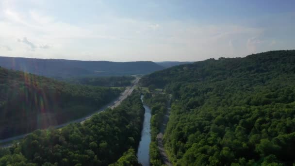 Esta Una Hermosa Toma Pequeño Arroyo Catskills Las Montañas Catskill — Vídeo de stock