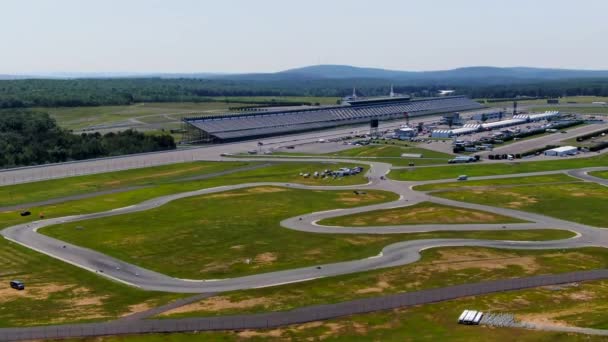 Video Shows Views Kart Racing Pocono Raceway — Stockvideo