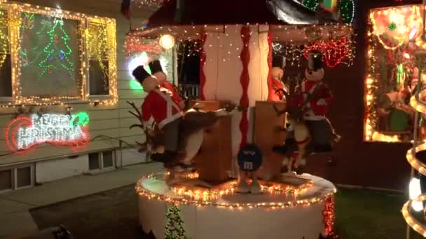 Este Video Muestra Una Vista Famosa Casa Navidad Seddio Canarsie — Vídeo de stock